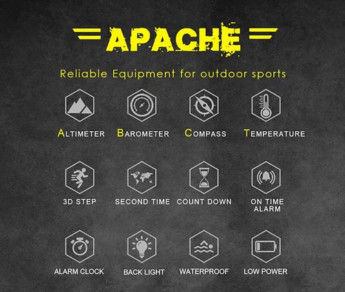 Vista 5 de HOOSHU Tactical Sports Watches for Men Digital Outdoor Survival Military Compass Rock Solid Digital Watches with Durable Band Steps Tracker