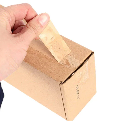 Vista 3 de 3 '' de ancho, 55yd (164.0 ft) de longitud, cinta autoadhesiva para enmarcar cuadros, lienzo de papel kraft marrón 2.953 in