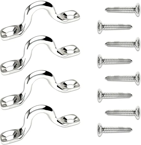 Vista 7 de Ganchos de techo de acero inoxidable 304 resistentes con almohadilla de metal para ojos, correa de ojo a presión, ganchos de anclaje de techo