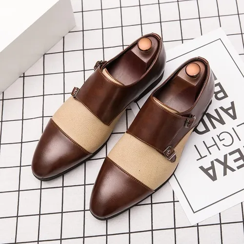 Vista 3 de HuitJours Mocasín Penny de dos tonos para hombre, zapatos de vestir sin cordones, zapatos de barco casuales, mocasines