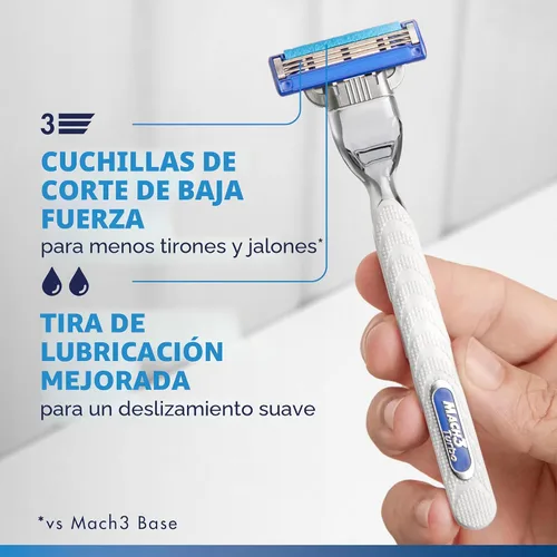 Vista 4 de Gillette Mach3 Turbo Razor para hombres, 17 recambios de cuchillas, regalos navideños para hombres