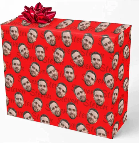 Vista 14 de M YESCUSTOM Papel de regalo con fotos personalizadas, papel de regalo para el Día de la Madre, Día del Padre, cumpleaños, Navidad