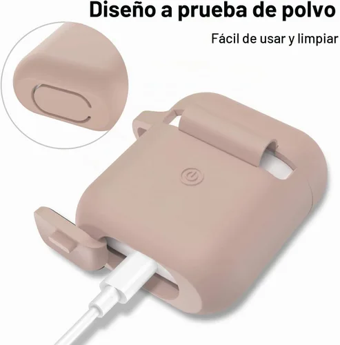 Vista 8 de Funda para AirPods de silicona, de protección completa, compatible con Apple AirPods 1 y 2, funda de carga inalámbrica y con cable