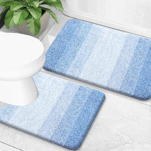 Vista 48 de OLANLY - Juego de tapetes para baño de 2 piezas, de microfibra, suaves y absorbentes, antideslizantes, lavables a máquina y para secadora, felpudos