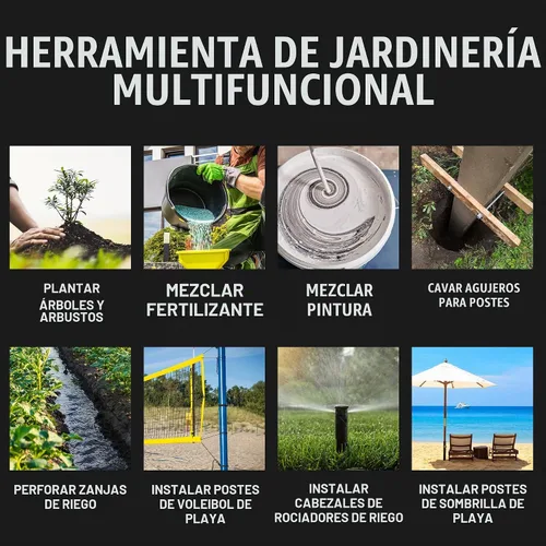 Vista 5 de Power Planter foco de 3 x 24 pulgadas de Longitud extendida & Ropa De Cama Plant Barrena..., Negro