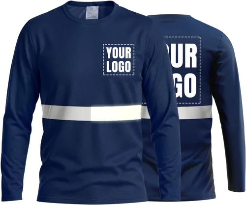 Vista 33 de La alta visibilidad reflexiva de las camisetas de la seguridad del logotipo de encargo Hola Vis de Verde neón - Estilo 8