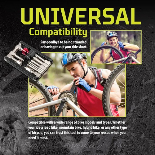Vista 4 de Kilimanjaro Cycle Series 12 en 1 - Herramienta de bicicleta plegable, multiherramienta compacta para reparación de bicicletas, 910526ECE