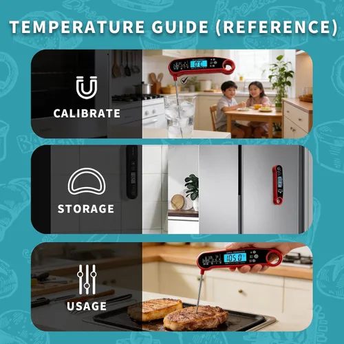 Vista 7 de X&E Termómetro digital para carne, termómetro de alimentos de lectura instantánea para cocinar y asar a la parrilla, cocina profesional