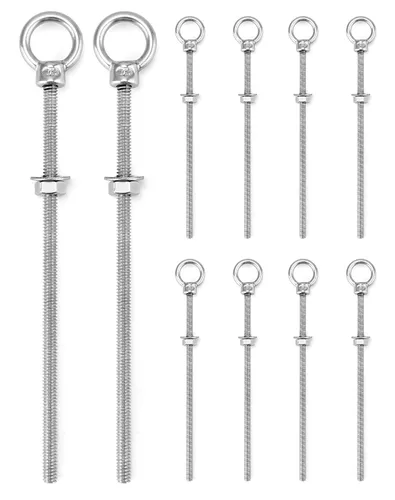Vista 14 de QWORK Cáncamos roscados, paquete de 5, 3/4" x 4" tornillos de acero inoxidable de grado marino para hombro