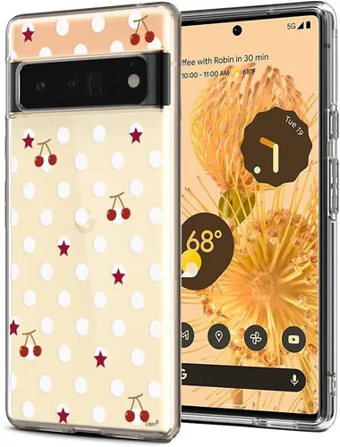 Vista 12 de Unov Funda para Pixel 6 Pro, funda transparente con diseño en relieve, gato Gato negro