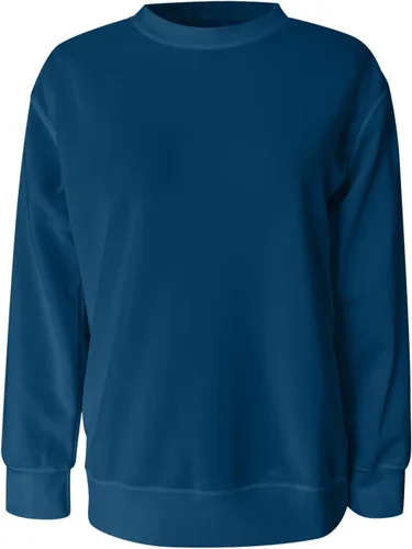 Vista 5 de Sudaderas para mujer, cuello redondo, holgadas, de manga larga, bloque de color, casuales, ligeras, blusas sin botones