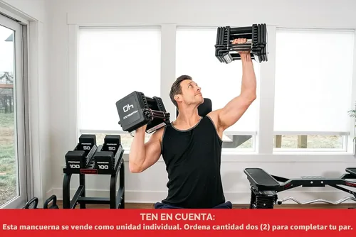 Vista 4 de PowerBlock Pro 100 - Mancuerna ajustable, se vende como una sola unidad, mancuerna de 5 a 100 libras, construcción de acero duradero