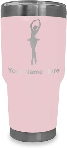Vista 23 de LaserGram Vaso aislado al vacío de 20 onzas, bailarina de ballet, grabado personalizado incluido (negro)