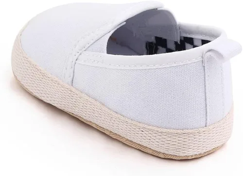 Vista 5 de Clowora Unsex - Zapatos de lona para niños y niñas, para recién nacidos, antideslizantes, suela suave, zapatos casuales para cuna, zapatos planos