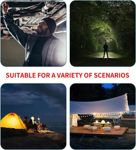 Vista 6 de Luz de trabajo LED inalámbrica compatible con batería Milwaukee 18V m18, 80W 6000LM linterna portátil m18 para iluminación en el lugar de trabajo