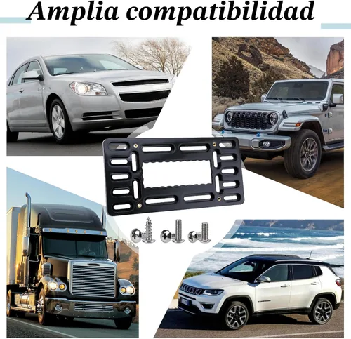 Vista 8 de Soporte para placa de matrícula, soporte frontal para matrícula, sin taladro, soporte de placa frontal sin taladro, soportes para placas
