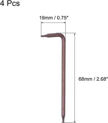 Vista 2 de uxcell T6 Anti manipulación Torx Star Key Bit Llave, forma de L 2.68 pulgadas brazo largo, acero S2 4 piezas