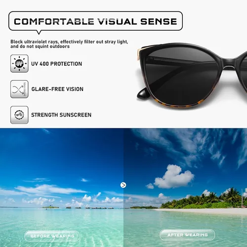 Vista 10 de Gafas de sol de moda ojo de gato para las mujeres moda Cateye UV400 protección gafas CL22017