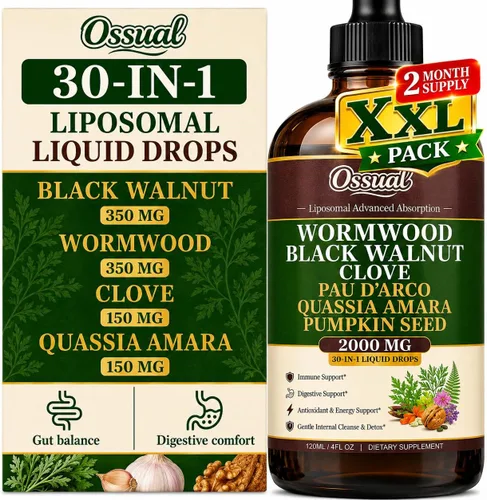 Vista 9 de Gotas de clavo de nogal negro de ajenjo liposomal 30 en 1, 4 onzas líquidas