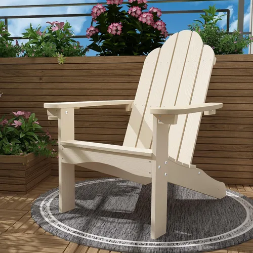 Vista 13 de LUE BONA HDPS Sillas Adirondack, 1 silla, patio exterior de larga duración para todas las estaciones, soporte para tazas oculto, 350 libras, azul