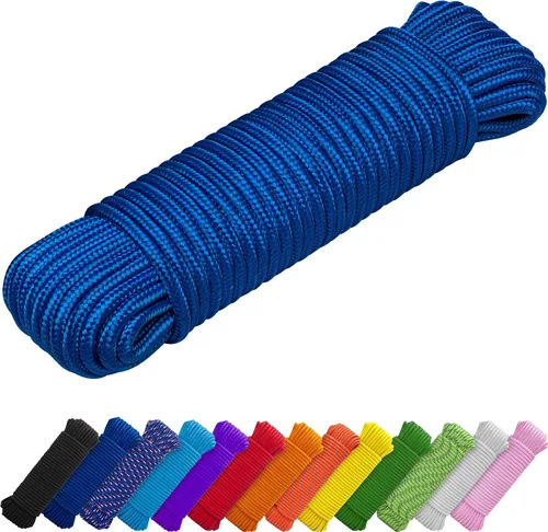 Vista 23 de TECEUM Cuerda – 90 pies x 1/4 pulgada (7mm) – Verde Ejército – Cuerda Utilitaria Versátil y Resistente – Acampada, Artesanía, Asta de Bandera