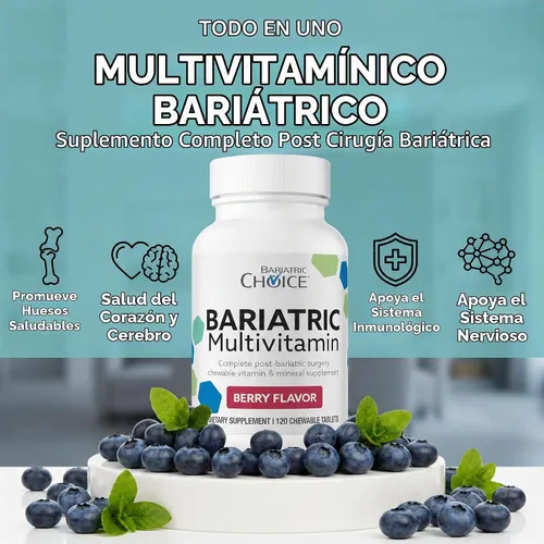 Vista 5 de Bariatric Choice Multivitamínico masticable con hierro y 300 mg de calcio