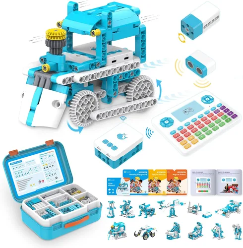 Vista 5 de WhalesBot Kit de robot de codificación STEM D1 21 en 1 para niños (a partir de 4 años), juego de construcción educativo de más de 280 piezas