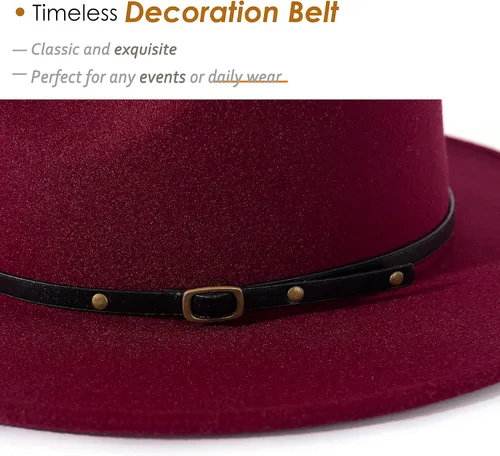 Vista 49 de Lisianthus - Sombrero con cinta con hebilla de ajuste, para mujer, modelo Fedora