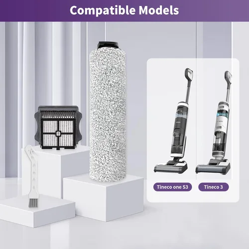 Vista 2 de Kit de rodillos de cepillo y filtros de repuesto BYOFI iFloor 3 para aspiradora inalámbrica Tineco iFloor 3/iFloor One S3 en seco y húmedo