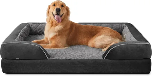 Vista 11 de INVENHO Sofá ortopédico de espuma para perros medianos con funda extraíble lavable, forro impermeable y parte inferior antideslizante