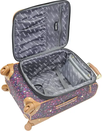 Vista 5 de Steve Madden Designer Luggage Collection - Maleta ligera y expandible para hombres y mujeres, bolsa de transporte duradera de 20 pulgadas con ruedas