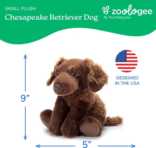 Vista 3 de The Petting Zoo Chesapeake Retriever - Peluche de perro de peluche, regalos para niños, juguete de peluche marrón de 9 pulgadas