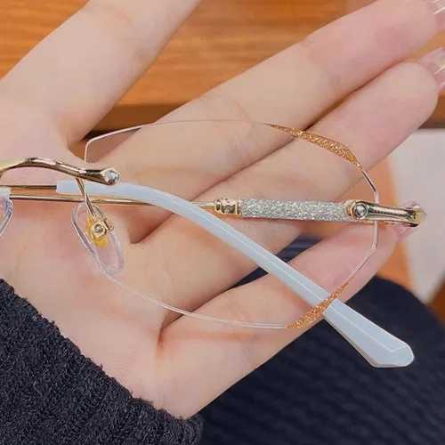 Vista 5 de Glassesify - Gafas de lectura para mujer, sin montura de diamante, antiluz azul, ligeras