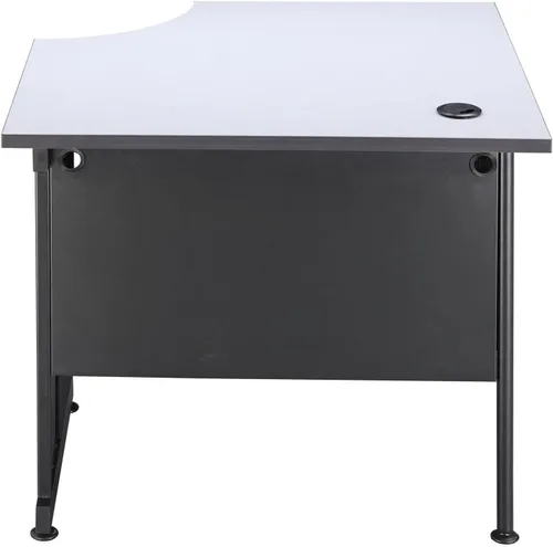 Vista 4 de Global Industrial Escritorio esquinero de 36 pulgadas de ancho, parte superior con acabado gris