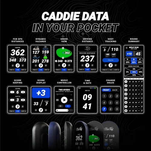 Vista 3 de Blue Tees Golf Ringer - GPS de golf magnético portátil, pantalla táctil, telémetro de distancia de golf resistente al agua, más de 40,000 campos