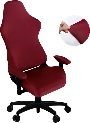 Vista 11 de SARAFLORA - Fundas elásticas para silla de computadora para sillón, silla giratoria, silla de juego, silla de computadora (negro, extragrande)