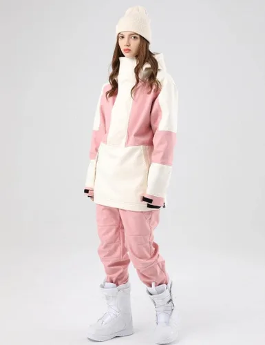 Vista 53 de RIUIYELE Traje de esquí para mujer, chaqueta y pantalones de snowboard para deportes al aire libre, traje de nieve con aislamiento impermeable