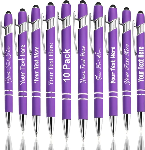Vista 36 de Hasta 300 bolígrafos personalizados a granel con nombre personalizado con grabado gratis, puntas de lápiz capacitivo grabado, bolígrafo