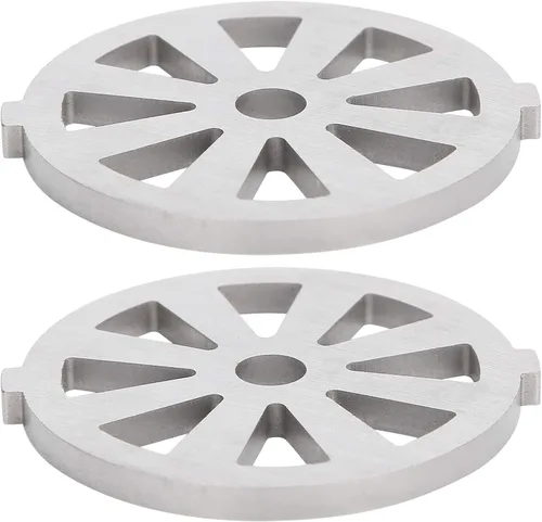 Vista 10 de 2 piezas de cuchillas para picadora de carne, discos de placa de acero inoxidable, accesorios para picadora de alimentos, hoja de acero inoxidable