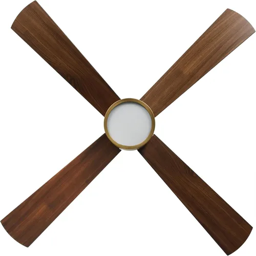Vista 8 de Parrot Uncle Ventiladores de techo de 52 pulgadas con luces y control remoto, ventilador de techo dorado con luz de perfil bajo para dormitorio, LED