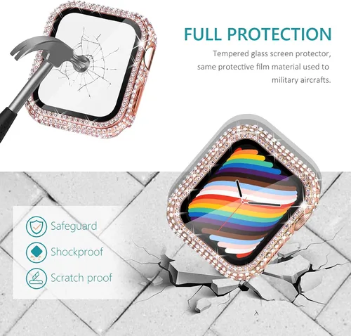 Vista 24 de Surace Bling - Carcasa con protector de pantalla para Apple Watch Series 3, 2, 1 de 1.496 pulgadas
