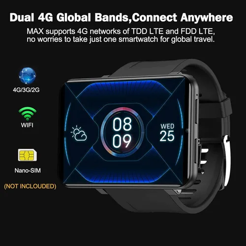 Vista 3 de Docooler DM100 4G Reloj inteligente deportivo WiFi GPS BT Smartwatch 2.86 pulgadas Pantalla táctil 16GB/32GB Reproductor de música Llamada