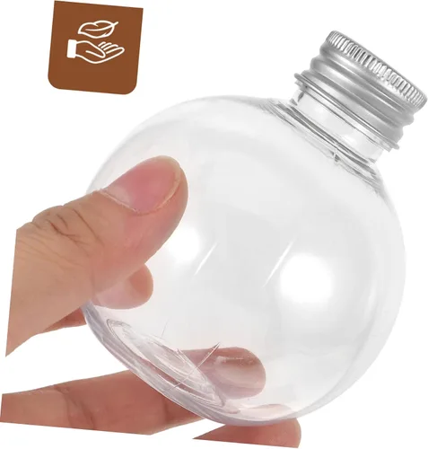 Vista 3 de HEALLILY 25pcs 5.1 fl oz botella transparente en forma de bulbo botella de bola transparente tarro de caramelo tapa de rosca bola llena vacía