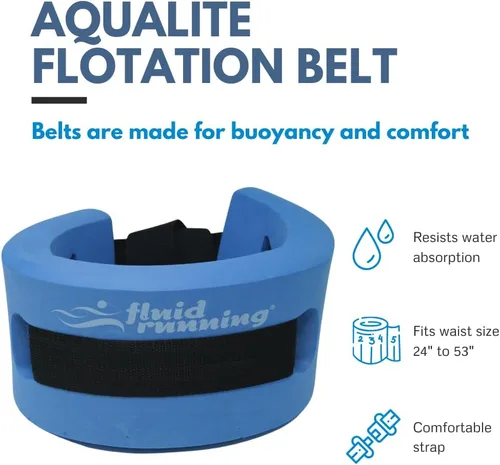 Vista 4 de Fluid Running Cinturón de flotación Aqualite, ligero pero extremadamente flotante, con diseño cómodo, perfecto para trotar acuático y aeróbicos