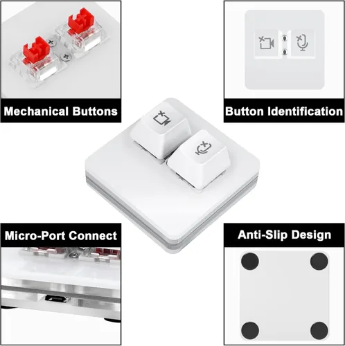 Vista 3 de Botón de silencio de reunión USB compatible con el botón de silencio de Microsoft Teams (sistema macOS)