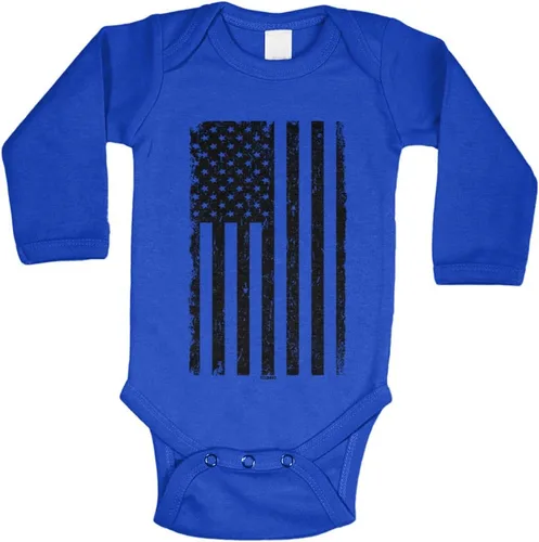 Vista 23 de Tcombo Bandera americana negra envejecida - Body de Estados Unidos Negro - Lámina dorada