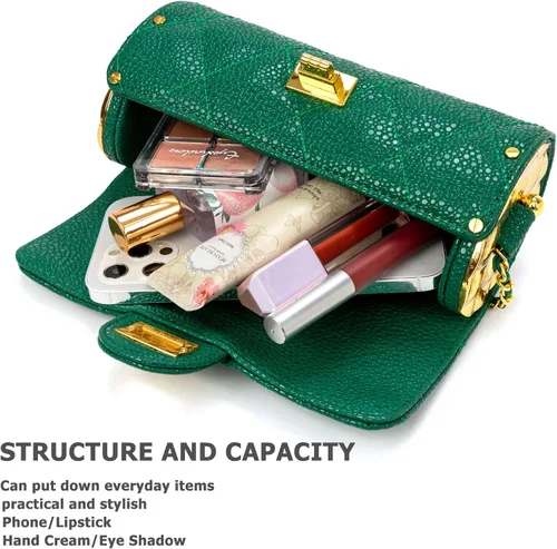 Vista 5 de Sweetovo Bolso cruzado acolchado para mujer, bolso de mano con cadena, bolso de mano, tela de caviar con bola metálica ajustable