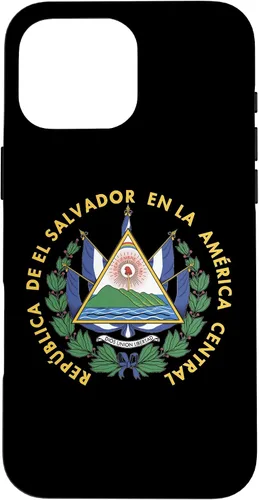 Vista 19 de Funda para iPhone 13 Pro Max con emblema nacional de escudo de armas de El Salvador