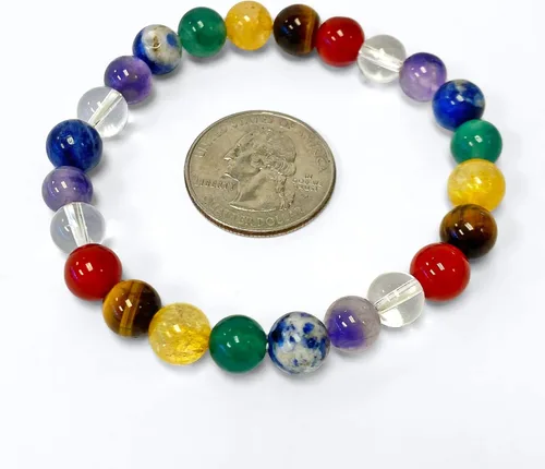 Vista 305 de Gem Avenue Handmade Round Bead Stretch Bracelet Unisex Natural Stone Beaded Jewelry for Men & Women, Elastic Wristband for Daily Wear
