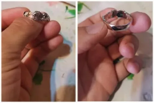 Vista 6 de Anillo de plata F. Fantasy Anillo de corazón de león FF8 Anillo de anime de león de plata S925 joyería